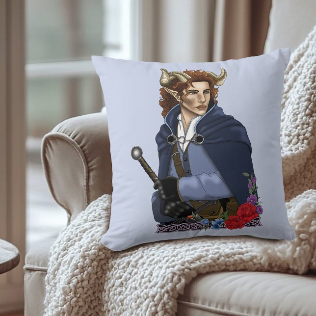 Faun Behornad Fae Fantasy  Kudde (Skapare uppladdad)