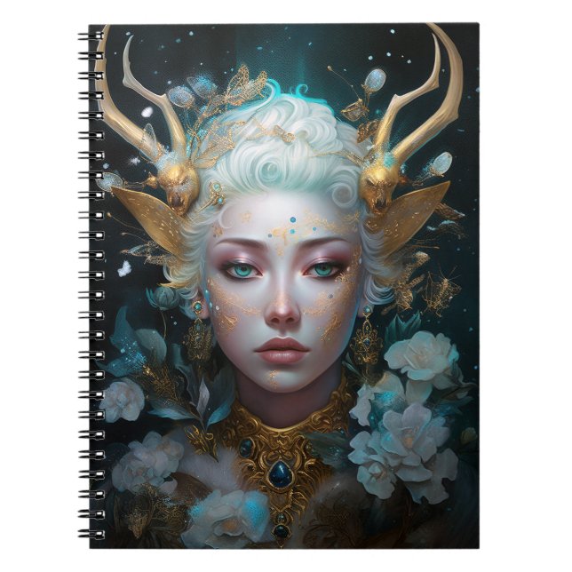 Faun Elf Woman Fantasy Art Anteckningsbok (Framsidan)