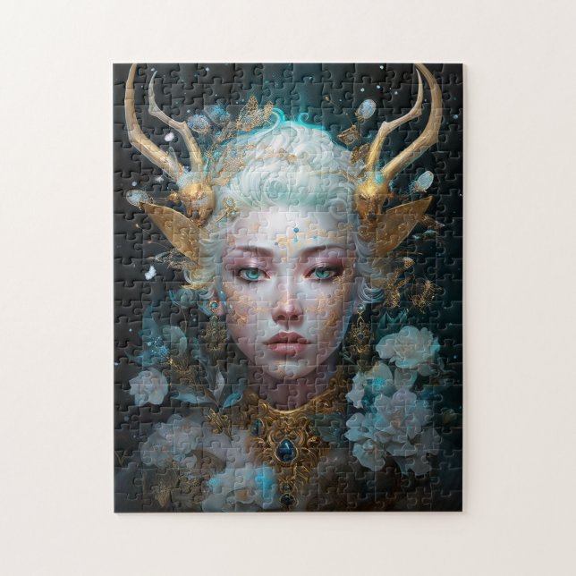 Faun Elf Woman Fantasy Art Pussel (Vertikal)