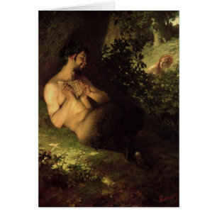 Faun och Nymph, 1868 Hälsningskort