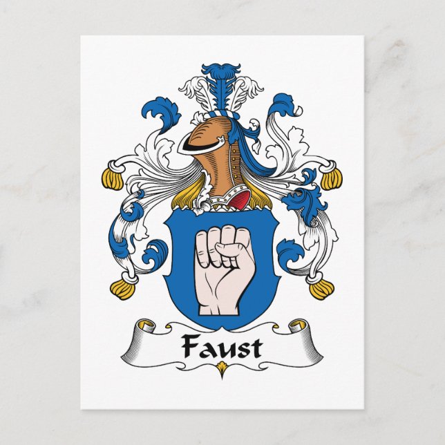 Faust Family Crest Vykort (Framsida)