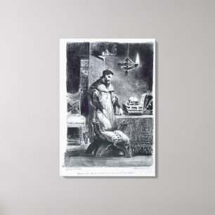 Faust i hans studie, från Goethes Faust, 1828, (i Canvastryck