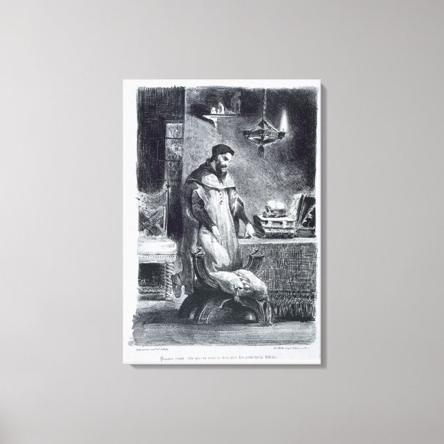 Faust in his Study, from Goethe's Faust, 1828, (il Canvastryck (Framsida)