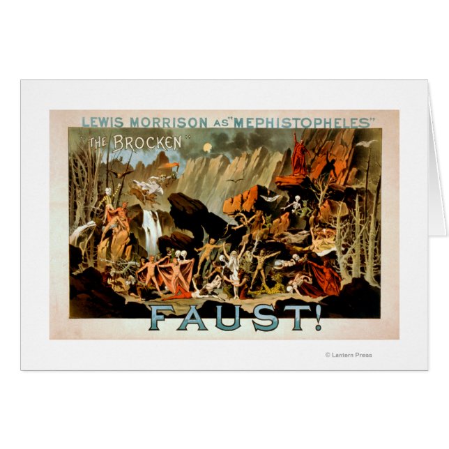Faust Musical Theater Poster Hälsningskort (Framsidan Horizontal)