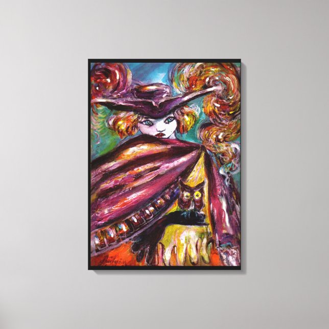 FAUST/Mysterik mask med tricorn och Uggla Canvastryck (Framsida)