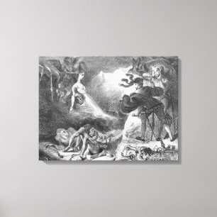Faust och Mephistopheles på häxorna Canvastryck