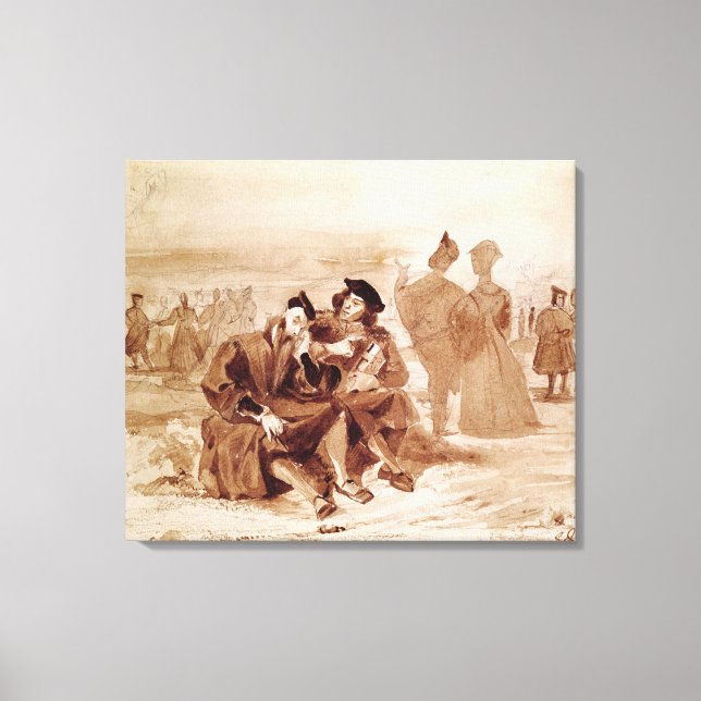 Faust och Wagner i konversation i Canvastryck (Framsida)