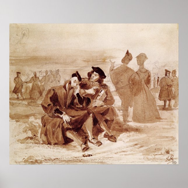 Faust och Wagner i konversation i Poster (Framsidan)