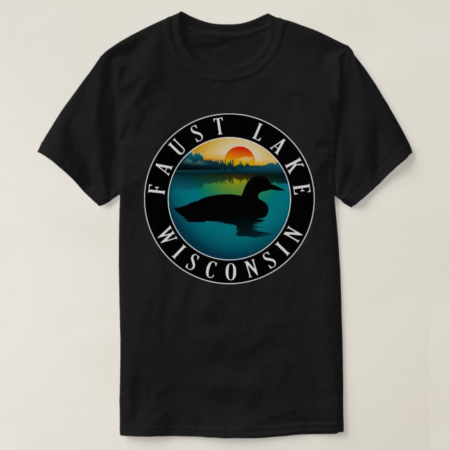 Faust Sjö Wisconsin Loon T Shirt (Design framsida)
