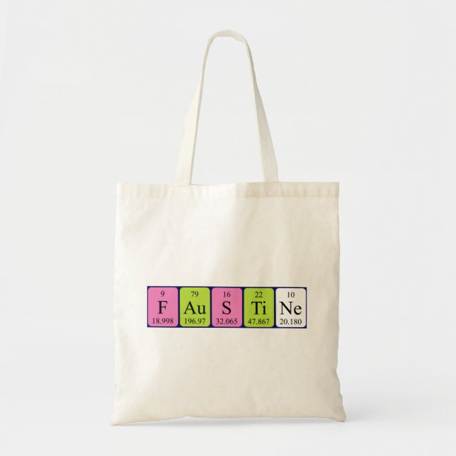 Faustine Periote bord namn tote bag Tygkasse (Framsidan)