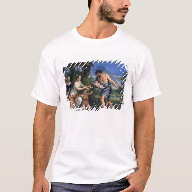 Faustulus som anförtror Romulus och Remus T-shirt (Framsida)