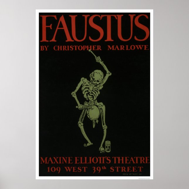 Faustus by Marlowe 1936 WPA Poster (Framsidan)