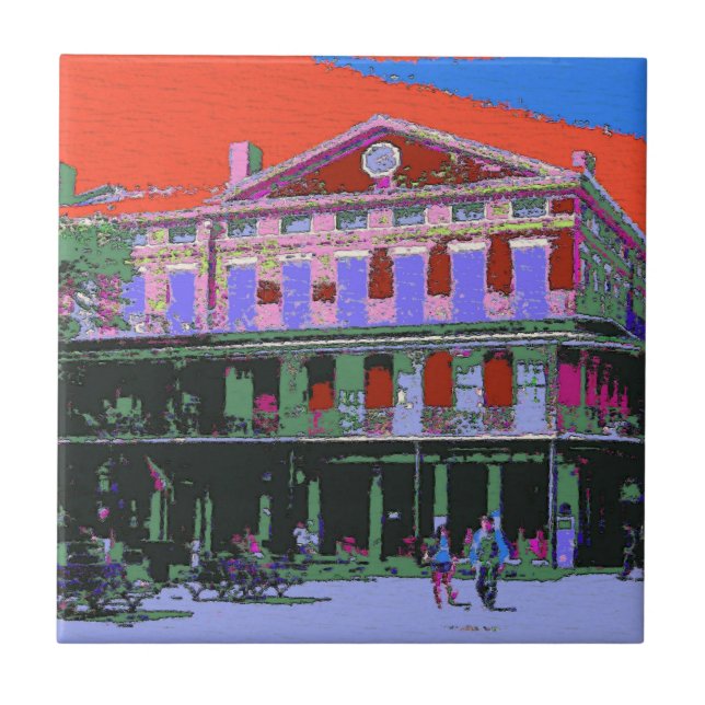 Fauvism: New Orleans Pontalba Byggnad Kakelplatta (Framsidan)