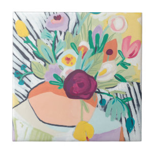 Fauvist Blommigt II Kakelplatta