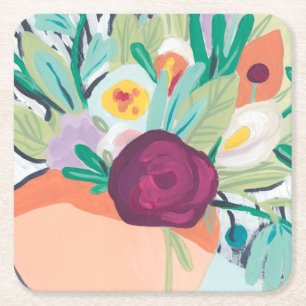 Fauvist Blommigt II Underlägg Papper Kvadrat