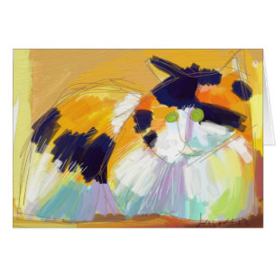 Fauvist Calicokatt Hälsningskort