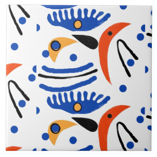 Fauvist Shapes Ceramic Tile Kakelplatta