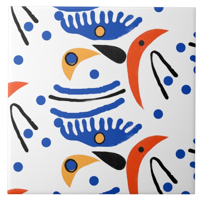 Fauvist Shapes Ceramic Tile Kakelplatta (Framsidan)