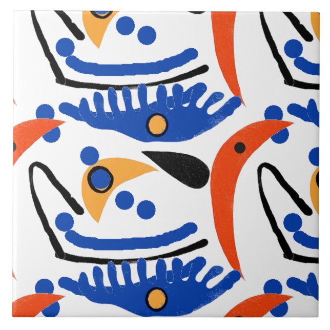 Fauvist Shapes Ceramic Tile Kakelplatta (Framsidan)