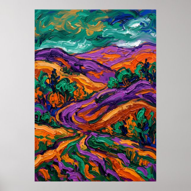 Fauvistisk expressionist landskapsaffisch | Livlig Poster (Framsidan)