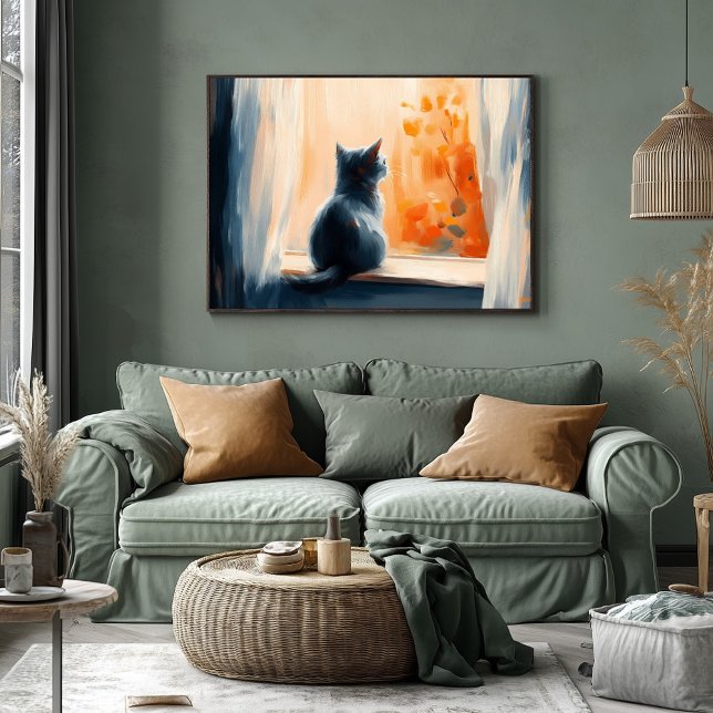 Fauvistisk katt vid fönstret – Anpassningsbar lugn Poster (Skapare uppladdad)