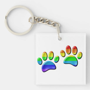 Faux 3D Rainbow Hund Tass avtryck