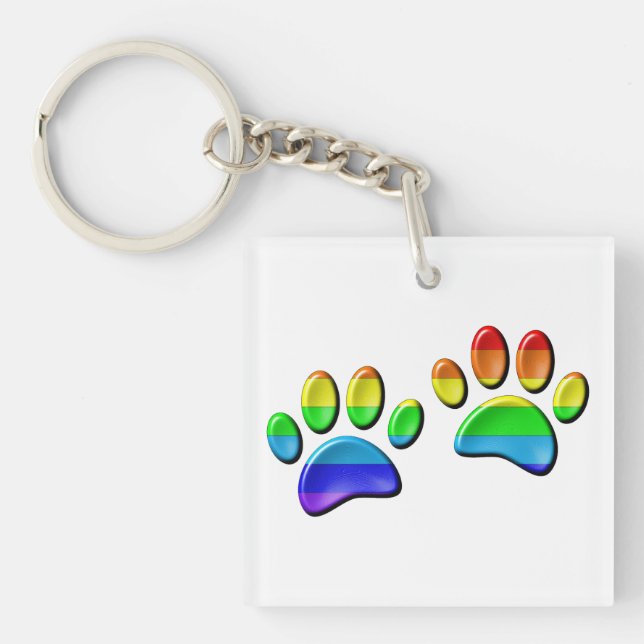 Faux 3D Rainbow Hund Tass avtryck (Framsidan)
