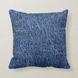 Faux Acid Tvättar Denim Blue Background Kudde