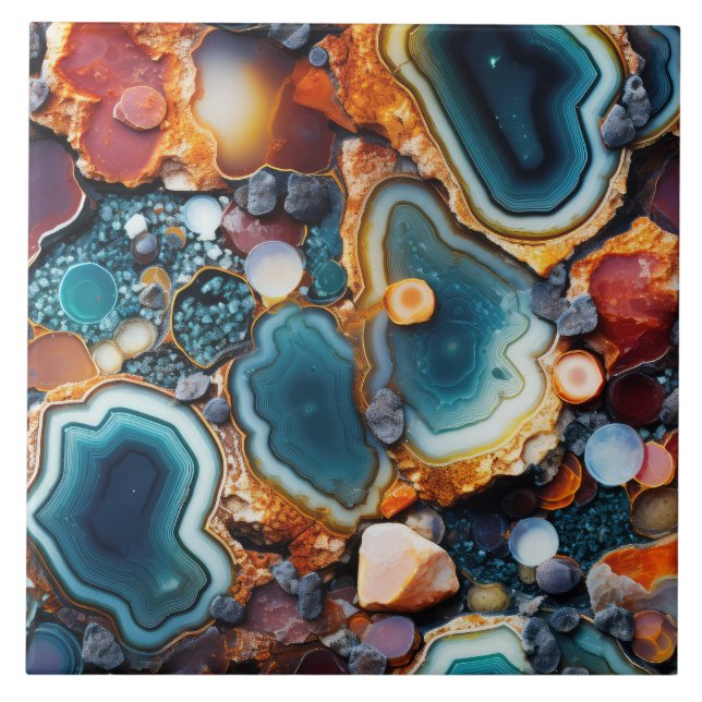 Faux agate i mönster kakelplatta (Framsidan)