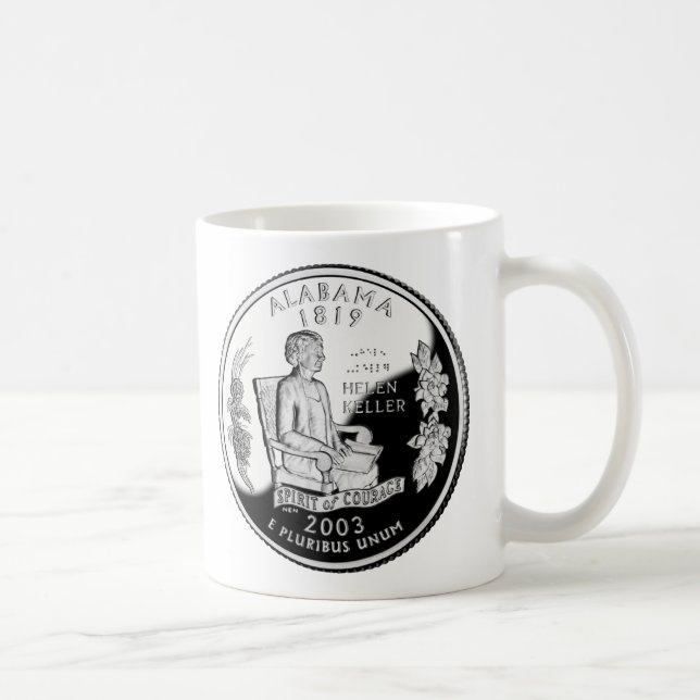 Faux Alabama State Quarter Spirit of Courage Kaffemugg (Höger)