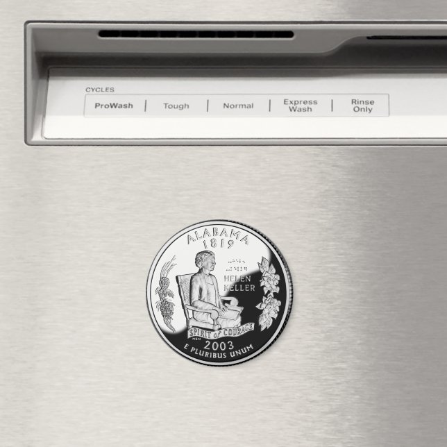 Faux Alabama State Quarter Spirit of Courage Magnet (In Situ (Dishwasher))
