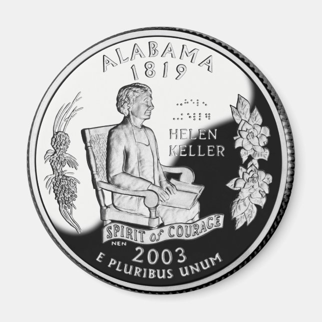 Faux Alabama State Quarter Spirit of Courage Magnet (Framsidan)