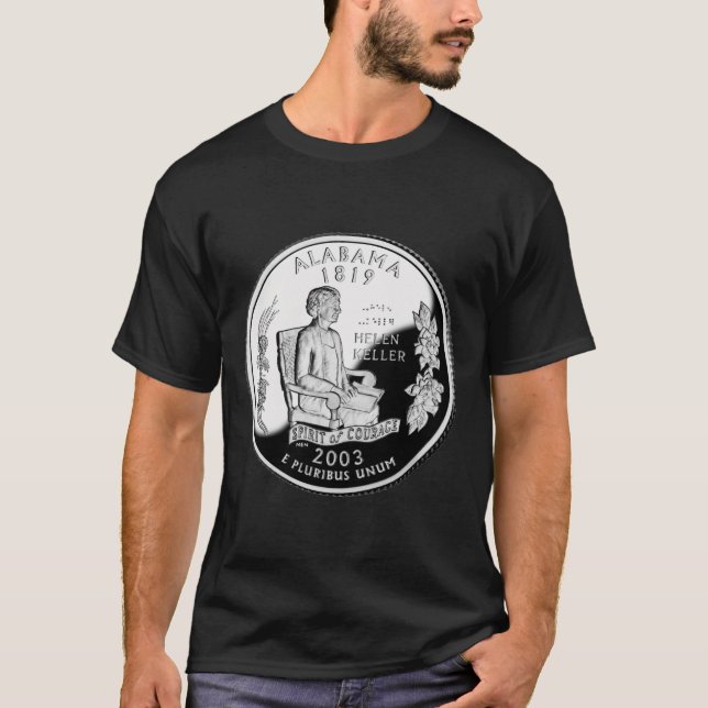 Faux Alabama State Quarter Spirit of Courage Tee Shirt (Framsida)