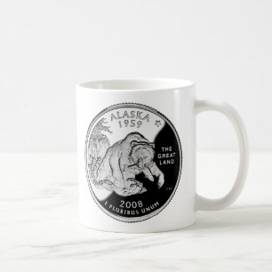Faux Alaska-statens kvartal Underbara delstaten Gr Kaffemugg