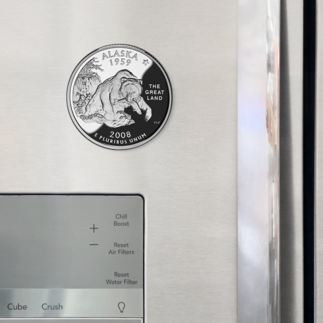 Faux Alaska-statens kvartal Underbara delstaten Gr Magnet (In Situ (Fridge))
