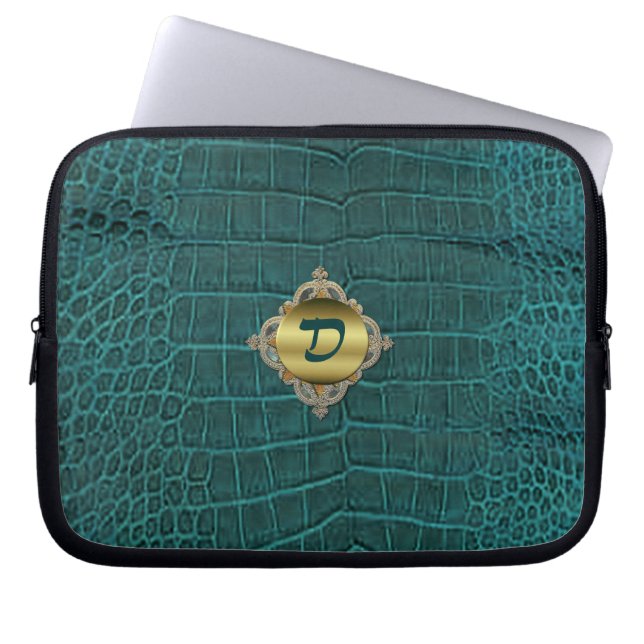 Faux Alligator Electronics Bag Laptop Fodral (Framsidan)