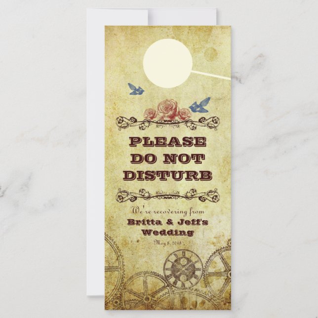 Faux Antique Guld Victorian Steampunk Bröllop (Framsida)