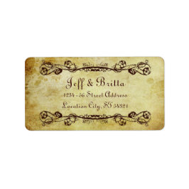 Faux Antique Guld Victorian Steampunk Bröllop Adressetikett