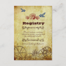 Faux Antique Guld Victorian Steampunk Bröllop Tilläggskort