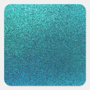 Faux Aqua Teal Turcos Blue Glitter Background Fyrkantigt Klistermärke
