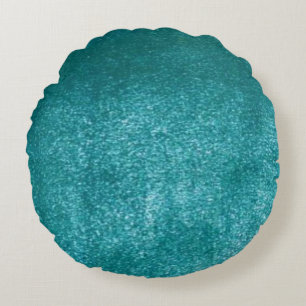 Faux Aqua Velvet-illusation Rund Kudde