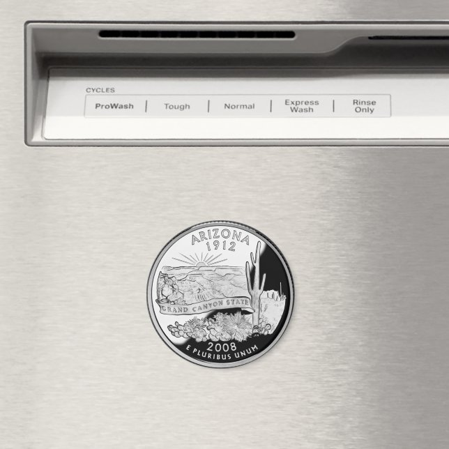 Faux Arizona State Quarter Grand Canyon State Magnet (In Situ (Dishwasher))