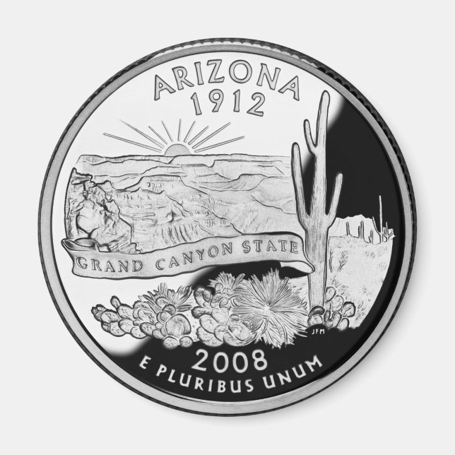 Faux Arizona State Quarter Grand Canyon State Magnet (Framsidan)