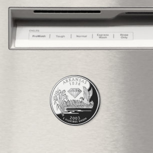 Faux Arkansas State Quarter Crater of Diamonds Magnet