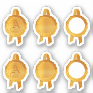 Faux Award/Certificate Seal Rosett band (Guld Asso Klistermärken