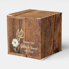 Faux Barn Wood Daisy Horse Bit Westernare Bröllop Presentaskar