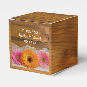 Faux Barn Wood Daisy Trio Barn Bröllop Presentaskar