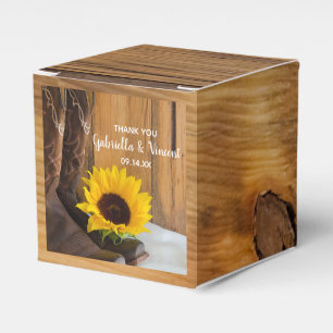Faux Barn Wood Land Solros Westernare Bröllop Presentaskar