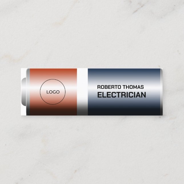 Faux-batteriets utseende mini visitkort (Framsida)