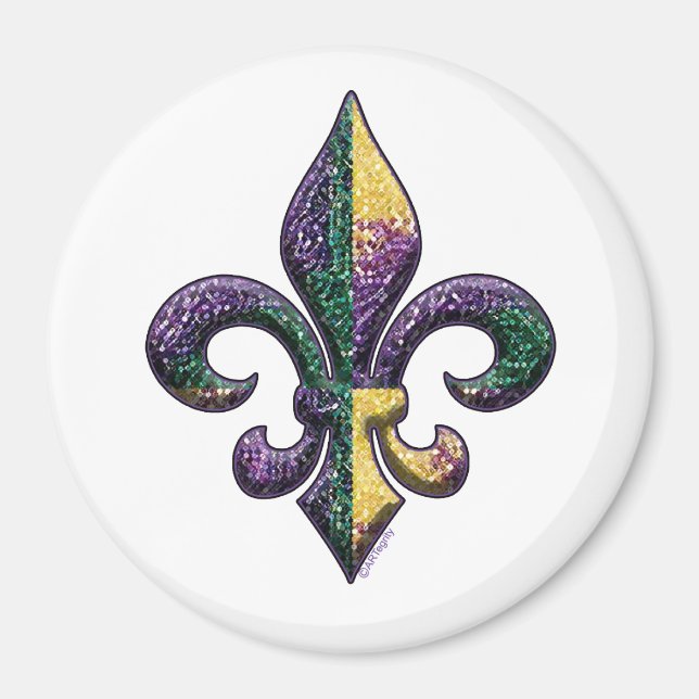 Faux Beaded Fleur de lis Magnet (Framsidan)